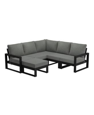 6-Piece Outdoor Patio Corner Sectional Sofa Conversation Set