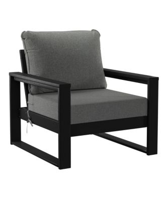 Outdoor Modern 3-Piece HDPE Patio Sofa Set with Side Table