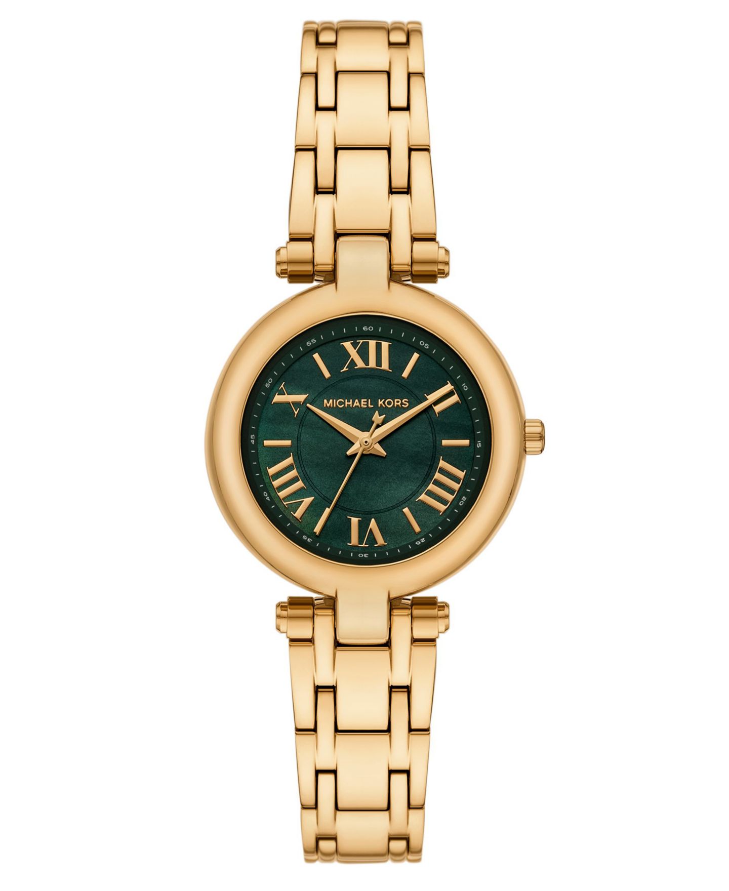 Женские часы Michael Kors Laney Three-Hand Gold-Tone Stainless Steel Watch, 30mm — фото 1