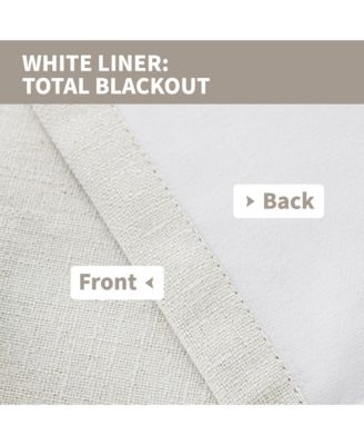 100% Blackout Linen Blend Texture Grommet Curtain Pair(2 Panels)