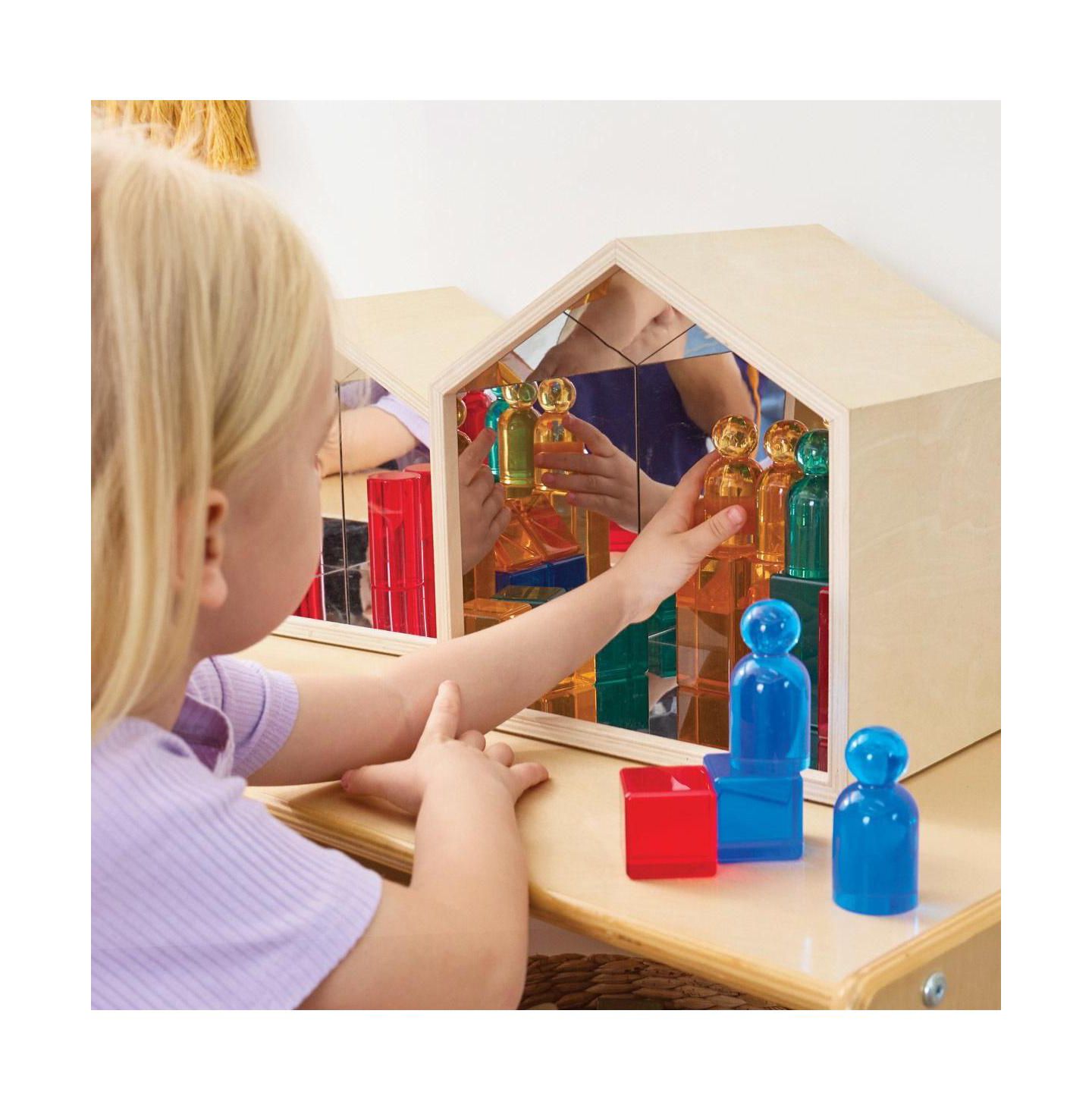 Детские игрушки Kaplan Early Learning Nesting House Mirror Set, цвет: Бежевый / Хаки — фото 3