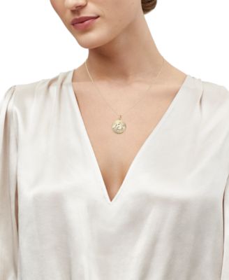 Diamond Accent Snake Sunray Disc Pendant Necklace in 14k Gold-Plated Sterling Silver, 16" + 2" extender