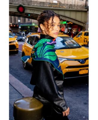 Double Sided Wool Silk Scarf Of Jungle Night