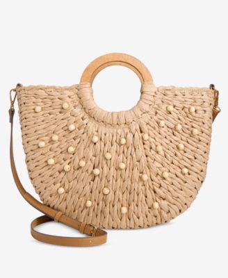 Straw Tote Crossbody, Exclusively at Macy's 