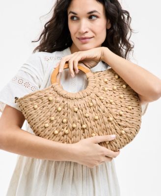 Straw Tote Crossbody, Exclusively at Macy's 