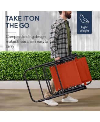 Folding Outdoor Zero Gravity Rocking Lounge Chair w/ Headrest Pillow