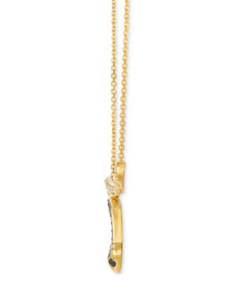 Chocolate Diamond, Nude Diamond, & Blackberry Diamond Snake Adjustable 19" Pendant Necklace (1/4 ct. t.w.) in 14k Gold