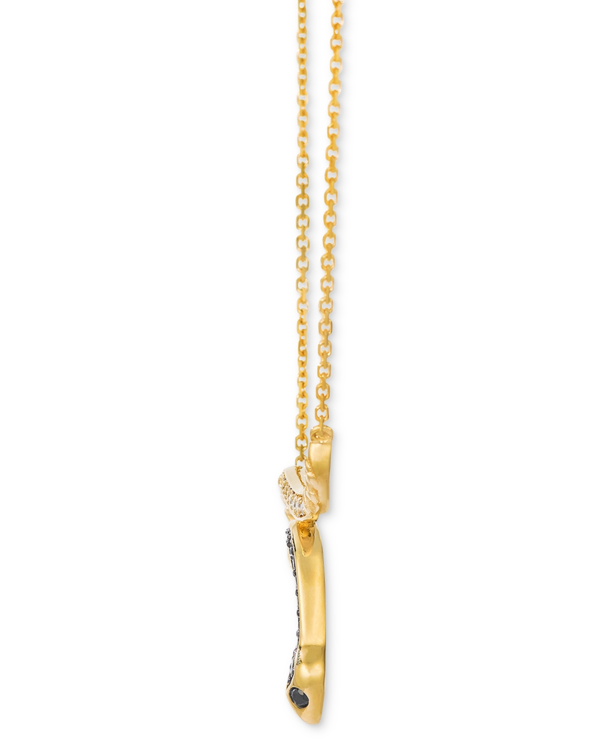 Le Vian Chocolate Diamond, Nude Diamond, & Blackberry Diamond Snake Adjustable 19" Pendant Necklace (1/4 Ct. In Yellow Gold