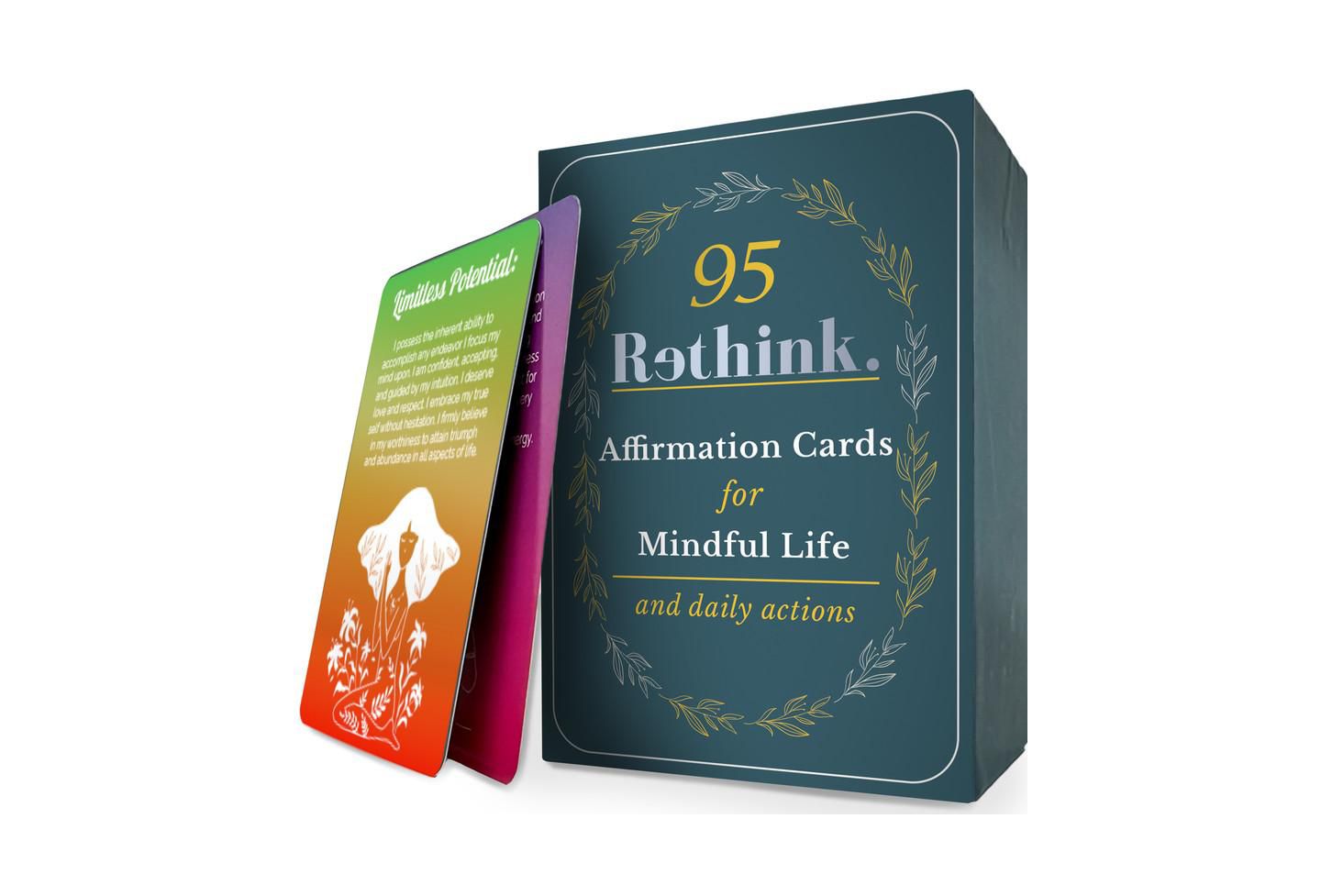 Детские карточные игры Quokka Rethink Positive Affirmation Mindfulness 95-Piece Card Game, Ages 14+ — фото 1