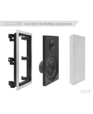 PDIW65 6.5" In-Wall/In-Ceiling 2-Way Stereo Speakers - Flush Mount, White, Pair