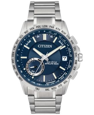 Citizen - Men's Eco-Drive Satellite Wave World Time GPS Stainless Steel Bracelet Watch 44mm CC3000-89L