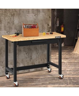 Mobile Workbench with Lockable Casters