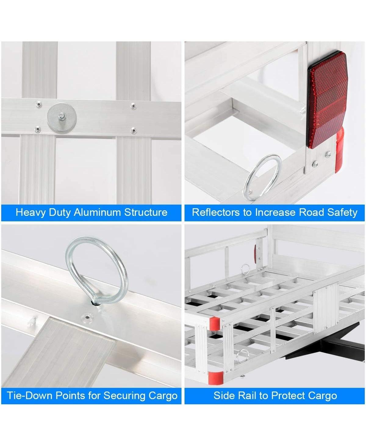 50 inch x 29.5 inch Hitch-Mounted Mobility Cargo Carrier