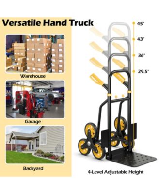 350 Lbs Capacity Stair Climber Hand Truck with Telescoping Handle