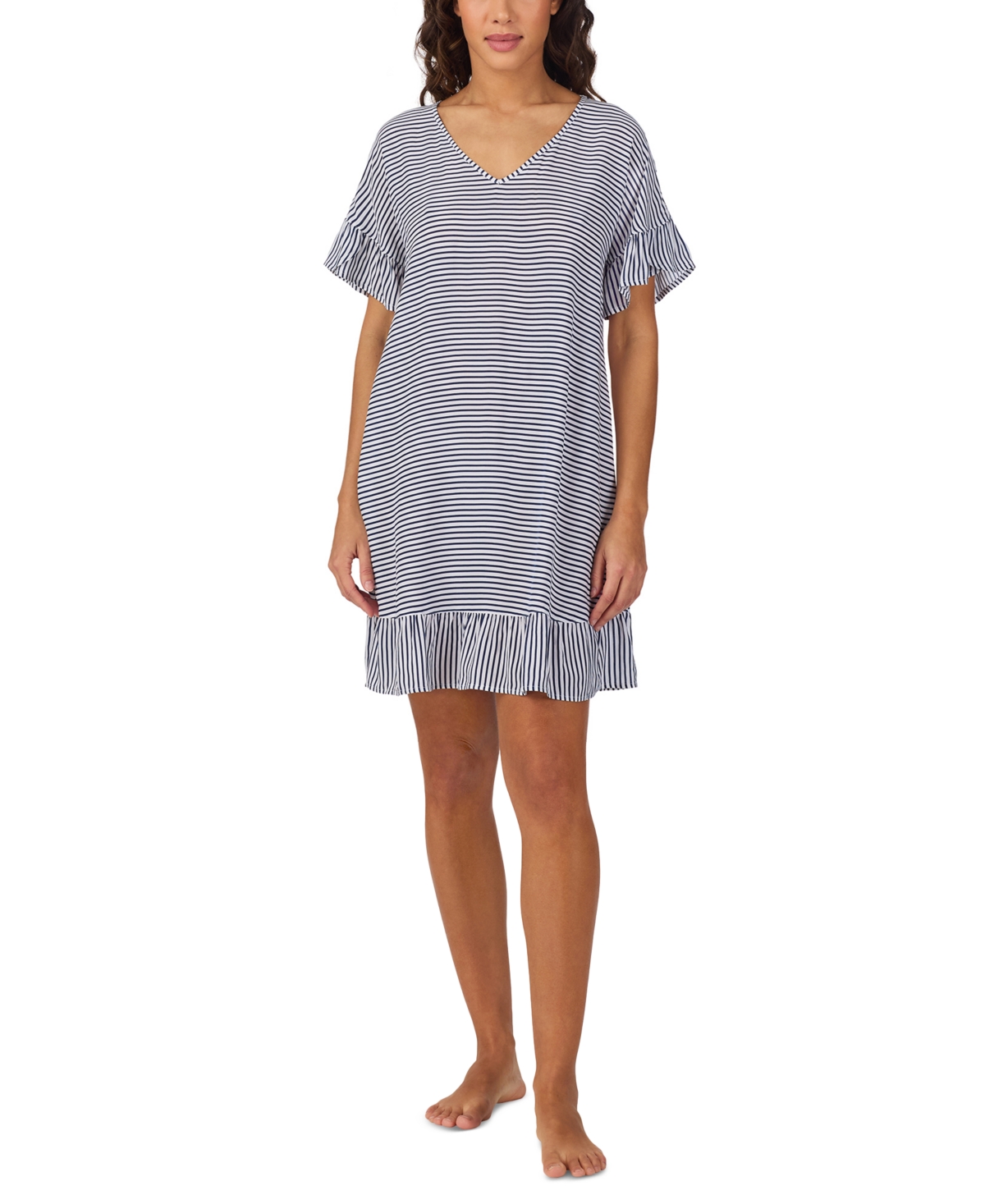 Women's Printed Short-Sleeve Sleep Tunic - Stripe