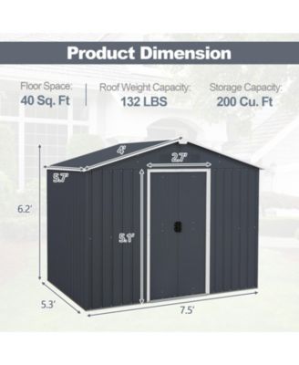 Outdoor Storage Shed with Lockable Door and Air Vent Window