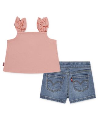 Toddler Girls 2-Piece Ruffle Strap Tank and Shorts Set