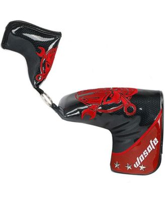 Golf Club Putter Men's Right Hand with Black Red HeadCovers PU Grip CNC Steel Mallet Professional