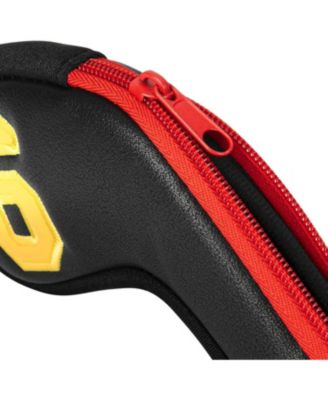 Golf Head Covers for Iron Headcover with Zipper Black Leather 10pcs Set Colorful Number Embroideried PU Leather Waterproof Fit All Brands