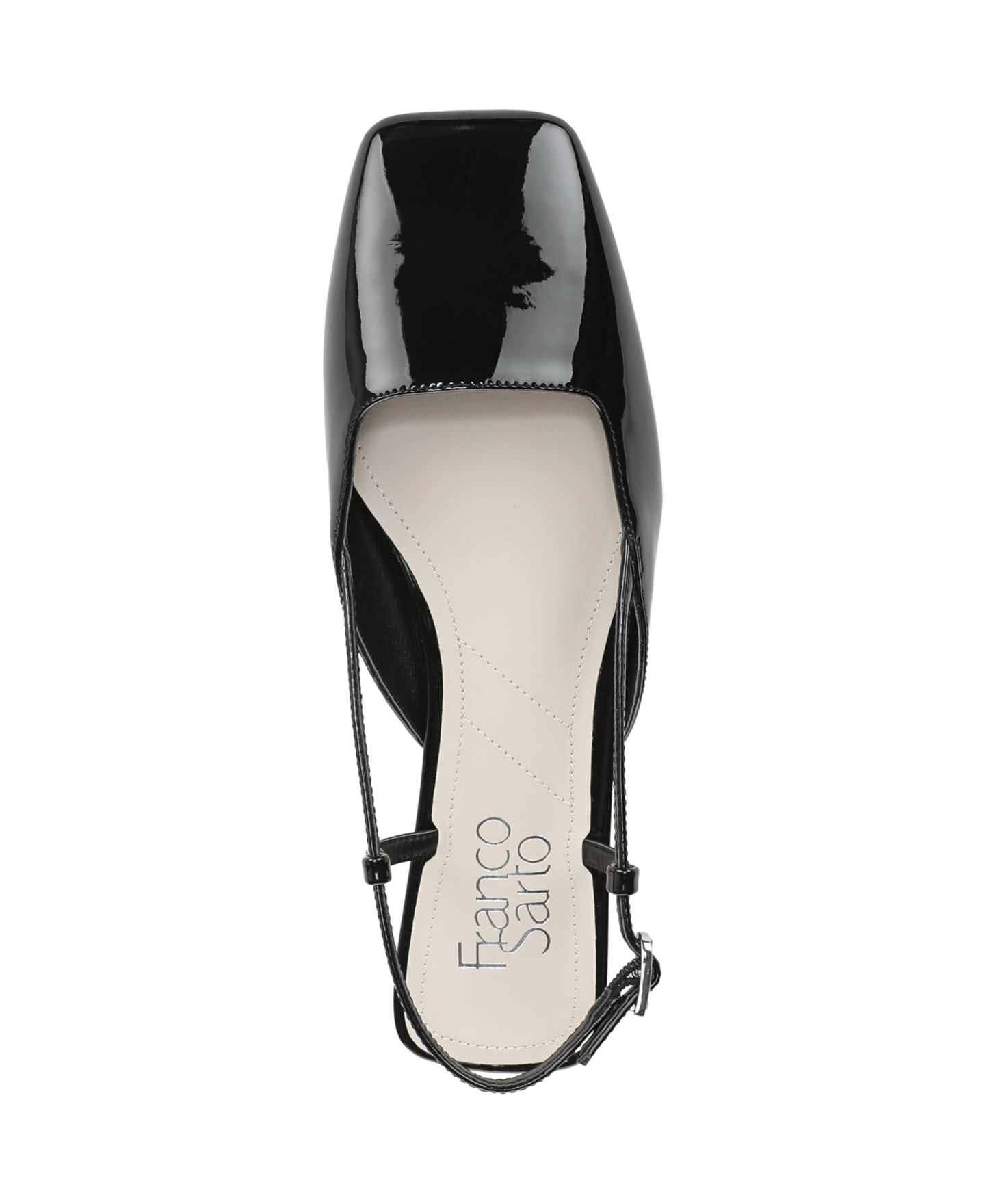 Женские туфли Franco Sarto Virai Square Toe Slingback, цвет: Чёрный лаковая искусственная кожа — фото 4
