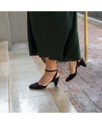 Women's Black Suede Marilyn Customizable Mules