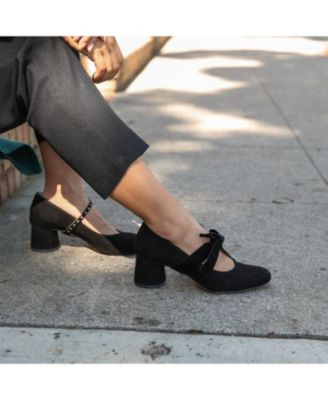Women's Black Suede Marie Customizable Pumps