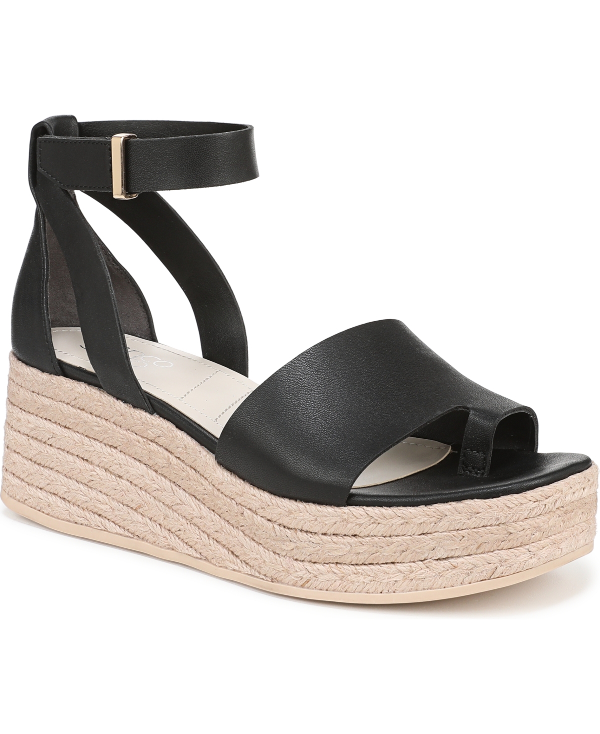 Women's Tyla Open Square Toe Espadrille Platform Sandals - Cognac Brown Faux Leather
