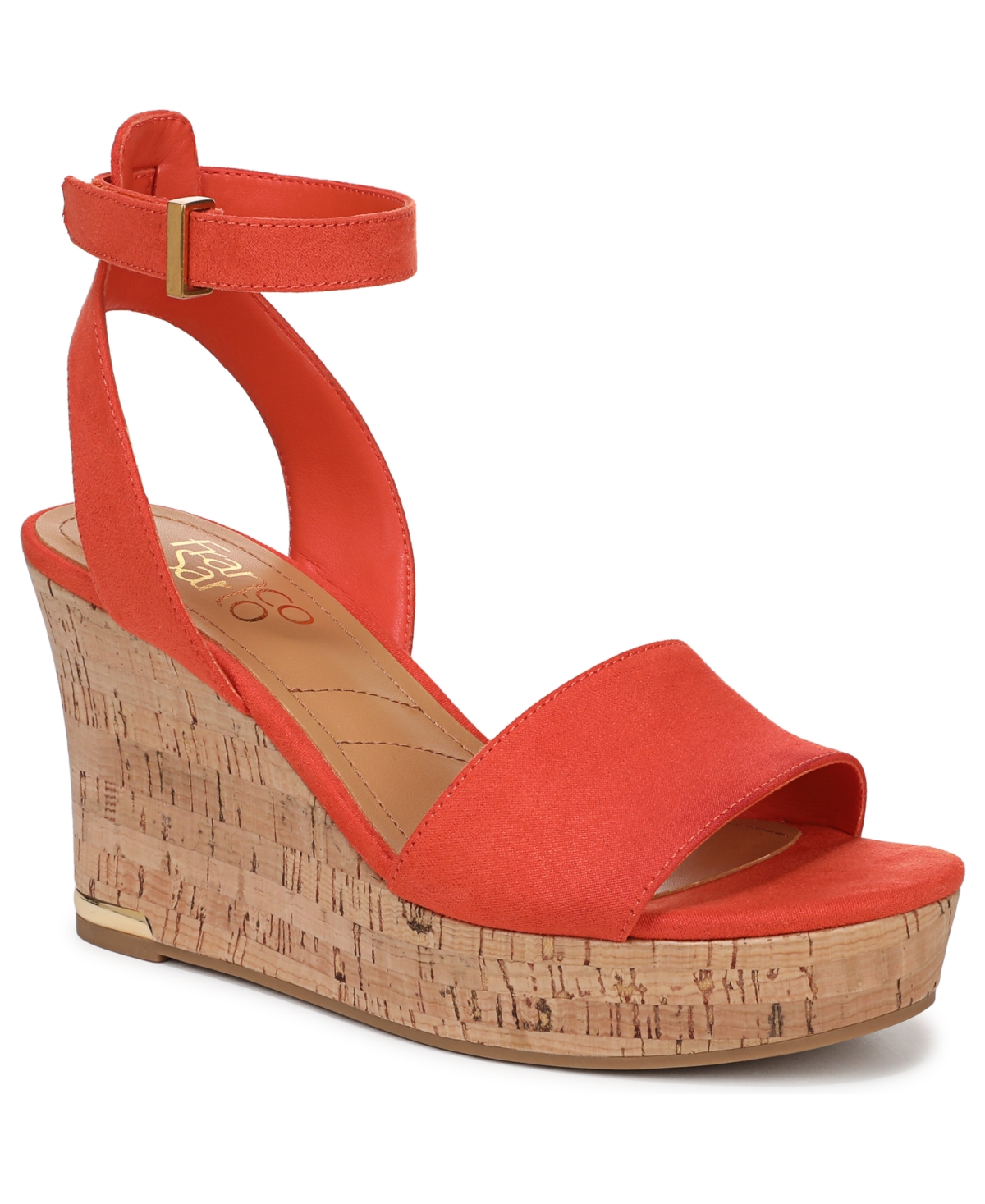 Women's Celeste 2 Open Toe Strappy Wedge Sandals - Orange Fabric