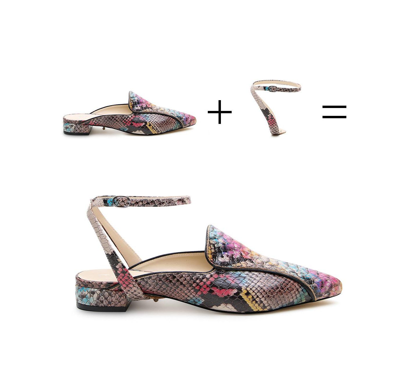 Женские сандалии Alterre Painted Snake Marilyn Customizable Pointed Loafer, цвет: Змеиный — фото 6