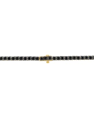 EFFY&reg; Men's Black Diamond 20" Tennis Necklace (16-5/8 ct. t.w.) in 14k Gold