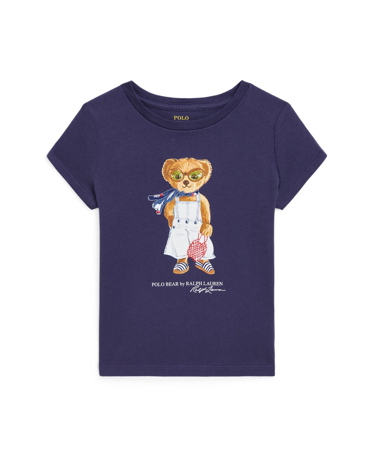 Polo Ralph Lauren Big Girls Polo Bear Jersey T-shirt In Boathouse Navy