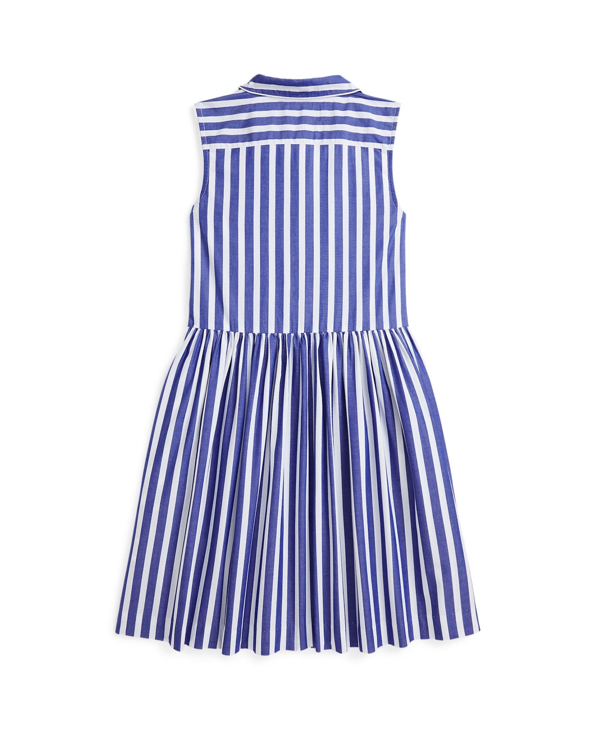 Polo Ralph Lauren Toddler And Little Girls Striped Poplin Shirtdress In Royal White