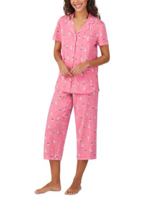 Women's Short-Sleeve Cropped Pajama Set