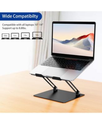 LS10 Aluminum Laptop Stand, Ergonomic Adjustable Notebook Riser Holder Computer Stand Compatible with Air, Pro, Dell, HP, Lenovo More 10-14" Laptops