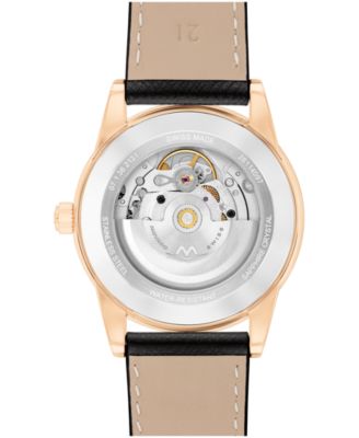 Men's Museum Classic Swiss Automatic Black Leather Watch, 40mm