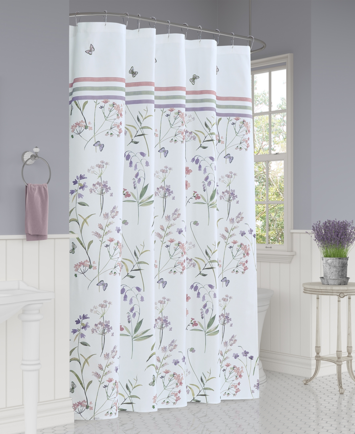Royal Court Nola Shower Curtain, 72" X 70" In Lilac