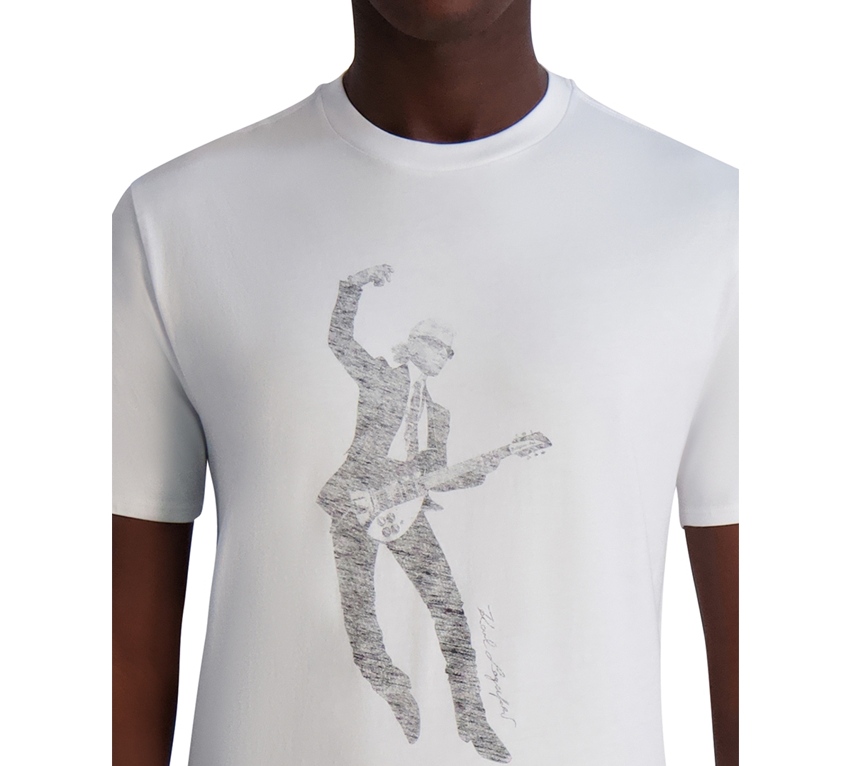 Karl Lagerfeld Men's Guitar Karl Graphic T-shirt In White