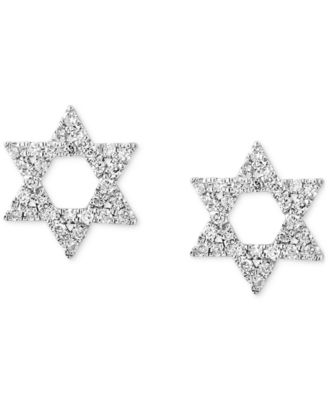 Diamond Pav&eacute; Star of David Stud Earrings (1/5 ct. t.w.) in 14k White Gold