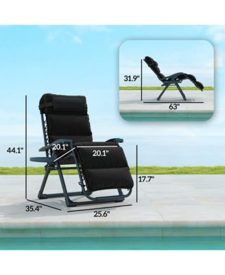 Zero Gravity Lounge Chair Set Padded Outdoor Recliner Chair,
