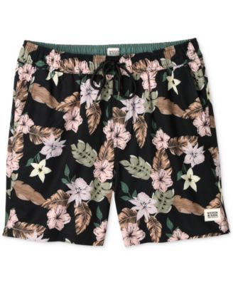 Men's Nostalgia Floral-Print Drawstring Swim Trunks