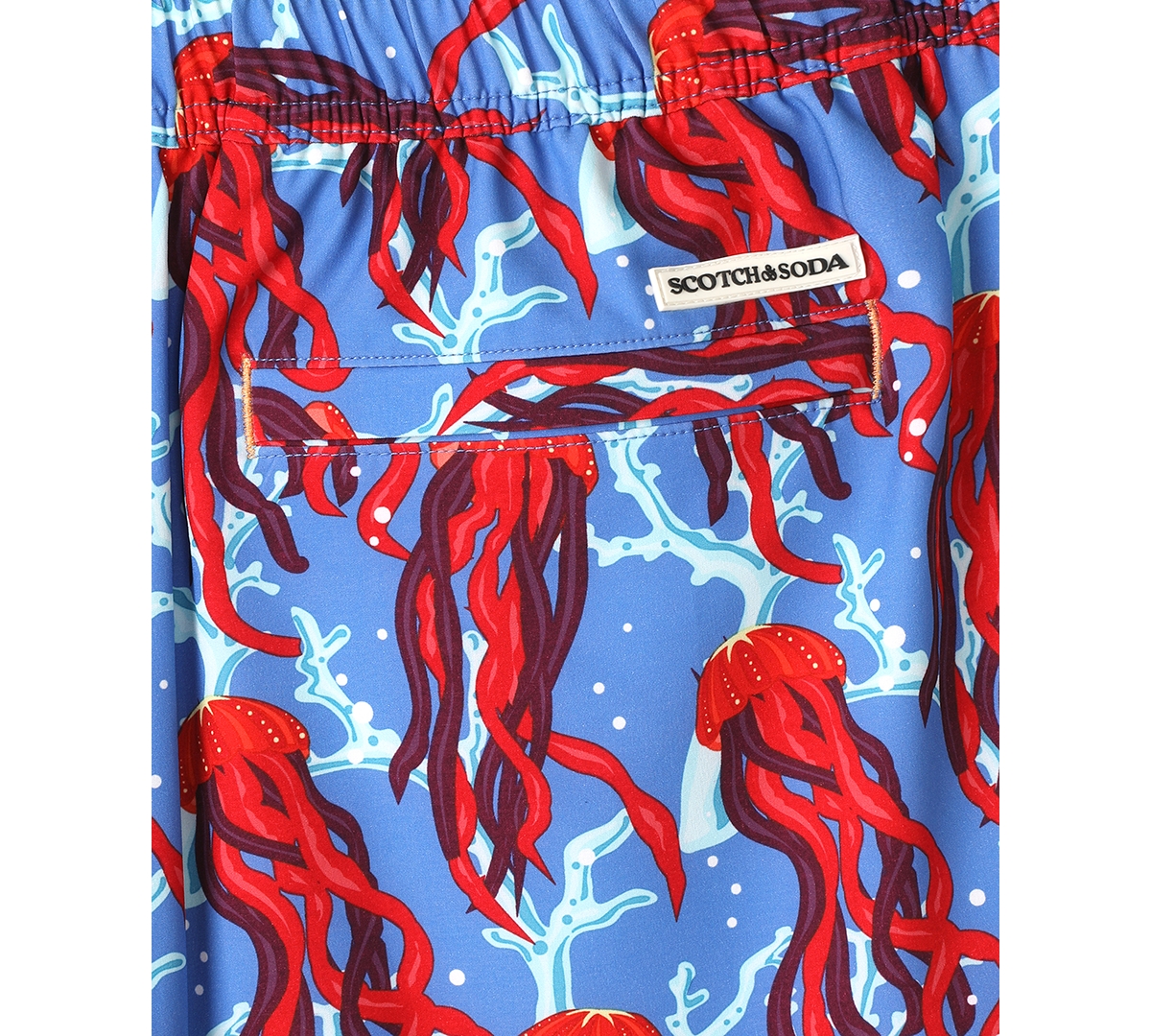 Scotch & Soda Men's Under The Sea Jellyfish Graphic Swim Trunks In Blue
