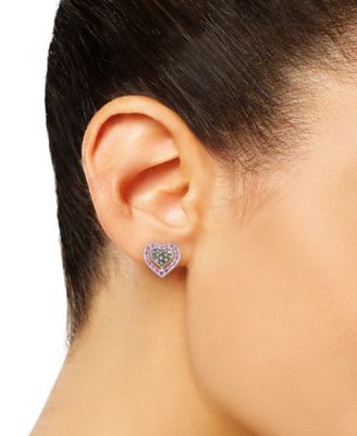 2-Pc. Set Amethyst (1-1/3 ct. t.w.) & Marcasite Pendant Necklace & Matching Stud Earrings in Sterling Silver