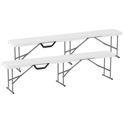 2 Pack 6 ft. Plastic Folding Benches,