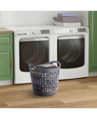 USA 3 Pack Laundry Basket 40L Durable and Flexible, Portable Round Bin, 1.15 Bushel Hamper for Storage with Ventilation Holes for Closet Dorm, Gray