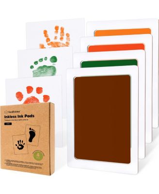 4pk Inkless Ink Pad for Baby Hand and Footprint Kit, Clean Touch Dog Paw, Dog Nose Print Kit, Baby & Pet Safe