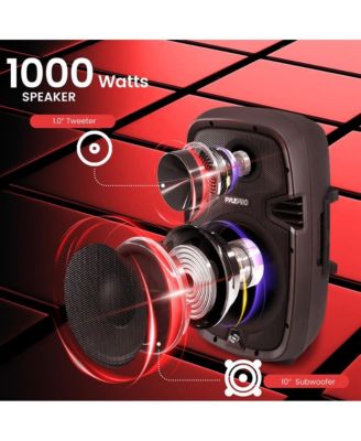 SereneLife 10-Inch Bluetooth PA Speaker System with USB, FM Radio & Recording, 700W