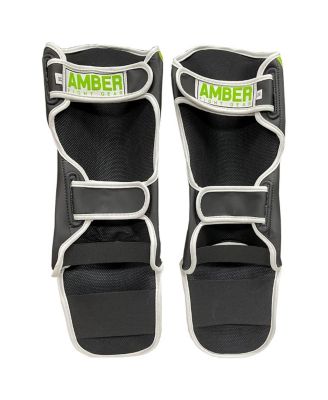 Pro Style Competition Muay Thai Shin Guards with Instep Protection for Kickboxing, MMA, and Combat Sports, Lightweight, Durable, and Adjustable, Large