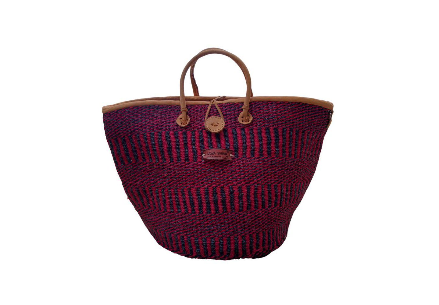 Женская сумка SAWA SAWA Resilient Handmade Sisal African Basket, цвет: Чёрный / Красный — фото 1