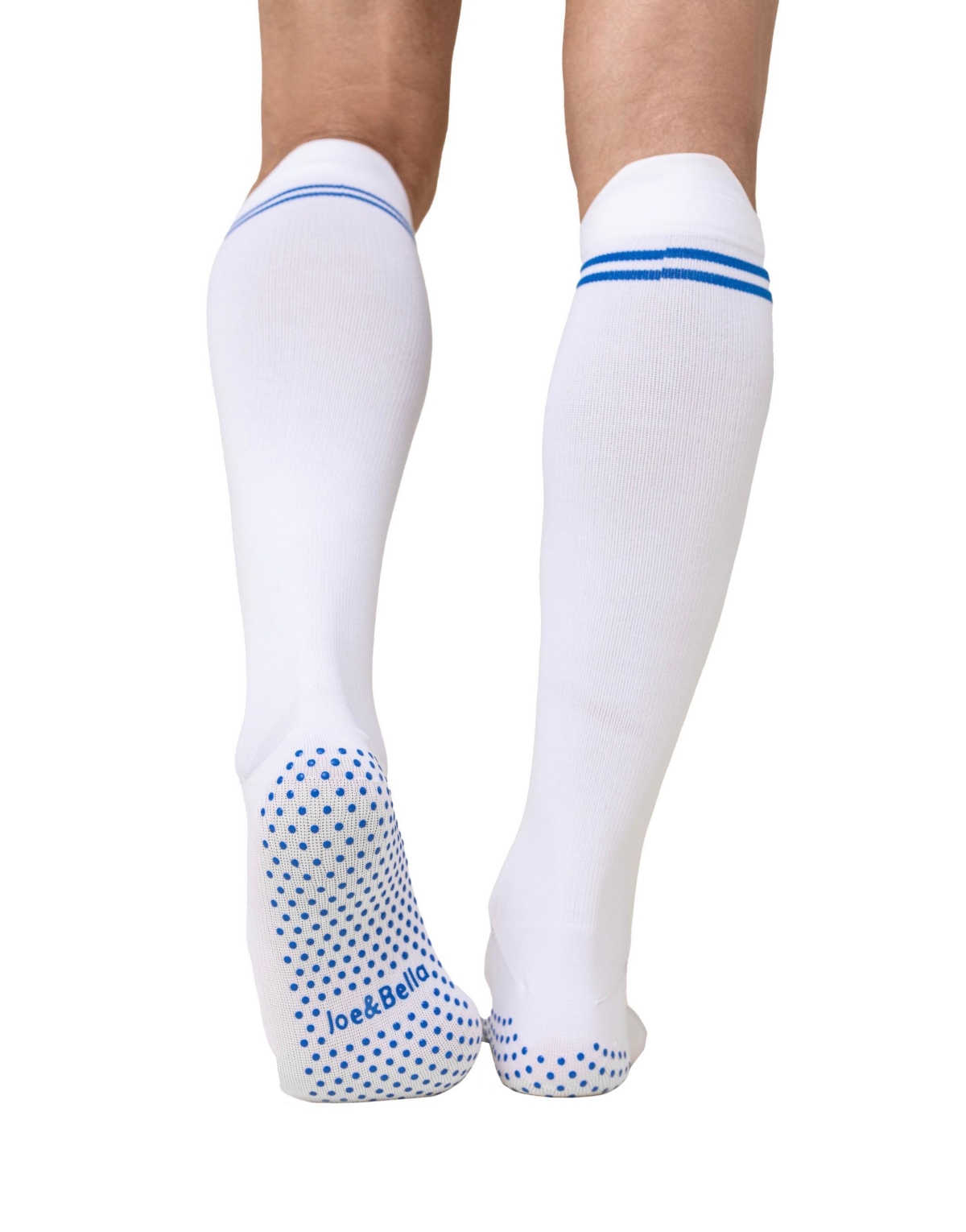 JOE & BELLA MEN'S UNISEX EXTRA-WIDE FIT COMPRESSION SOCKS WITH GRIPS 