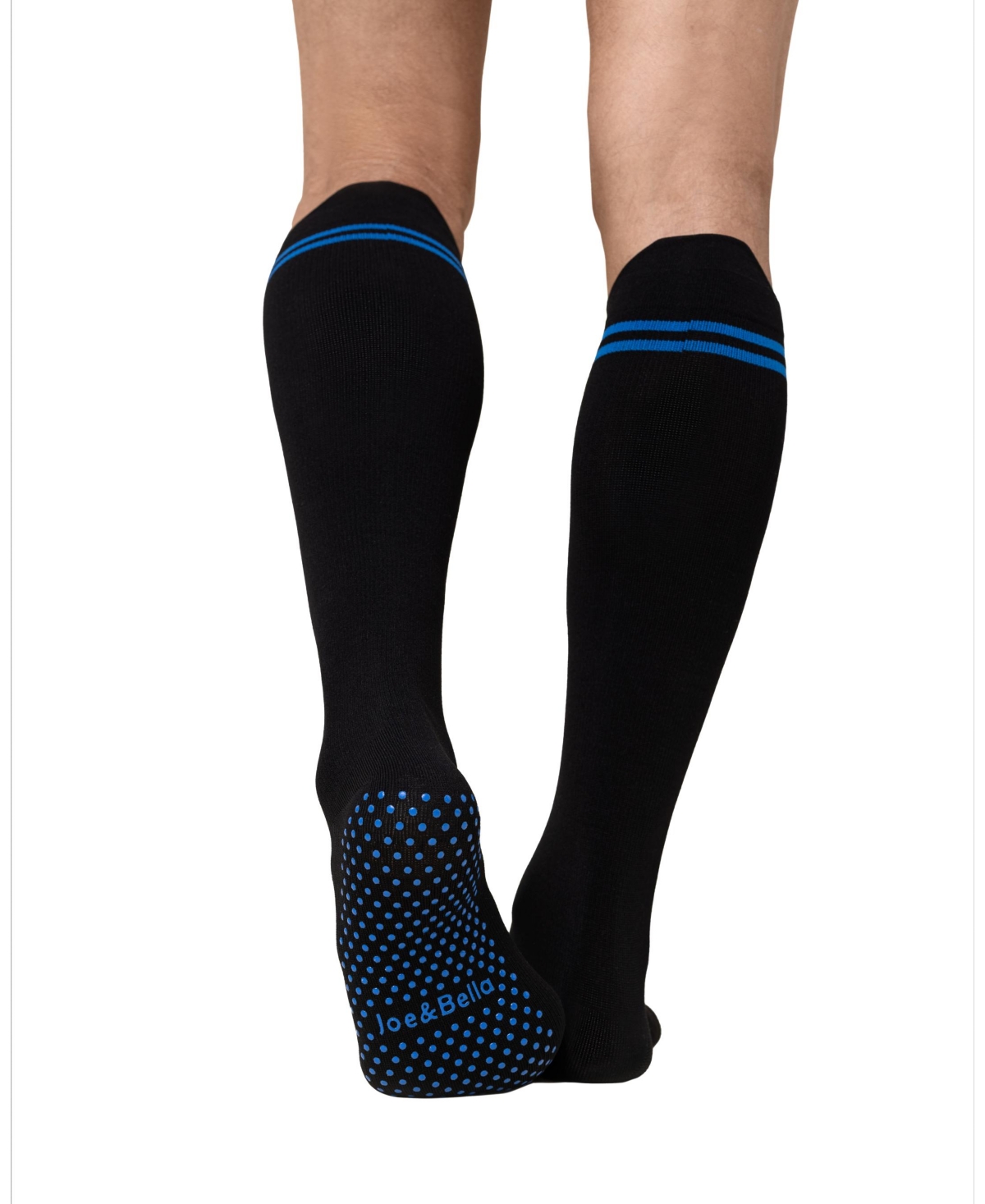 JOE & BELLA MEN'S UNISEX EXTRA-WIDE FIT COMPRESSION SOCKS WITH GRIPS 